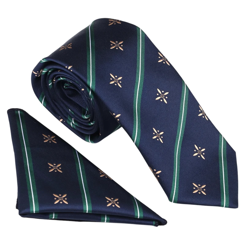 ست کراوات و دستمال جیب مردانه نسن مدل V6