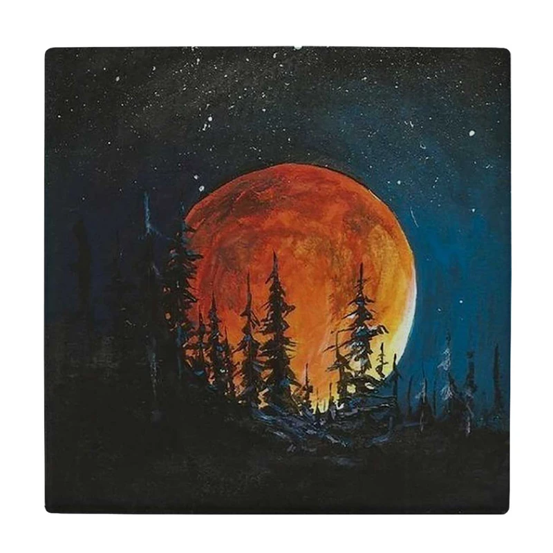 زیر لیوانی  طرح نقاشی درختان و ماه کد    6229633_5816