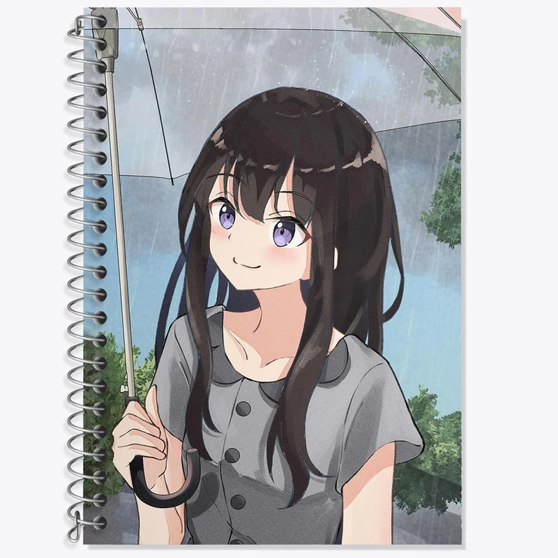 دفتر زبان 50 برگ خندالو مدل سه خط طرح تاکینا انیمه لیکوریس ریکویل Lycoris Recoil کد 23010