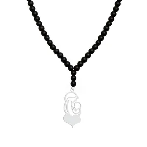 گردنبند نقره زنانه هایکا مدل قلب و مادر و نوزاد کد n.ha1-222