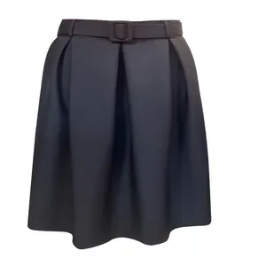 دامن زنانه مدل  پلیسه دار بلند کمربندی
