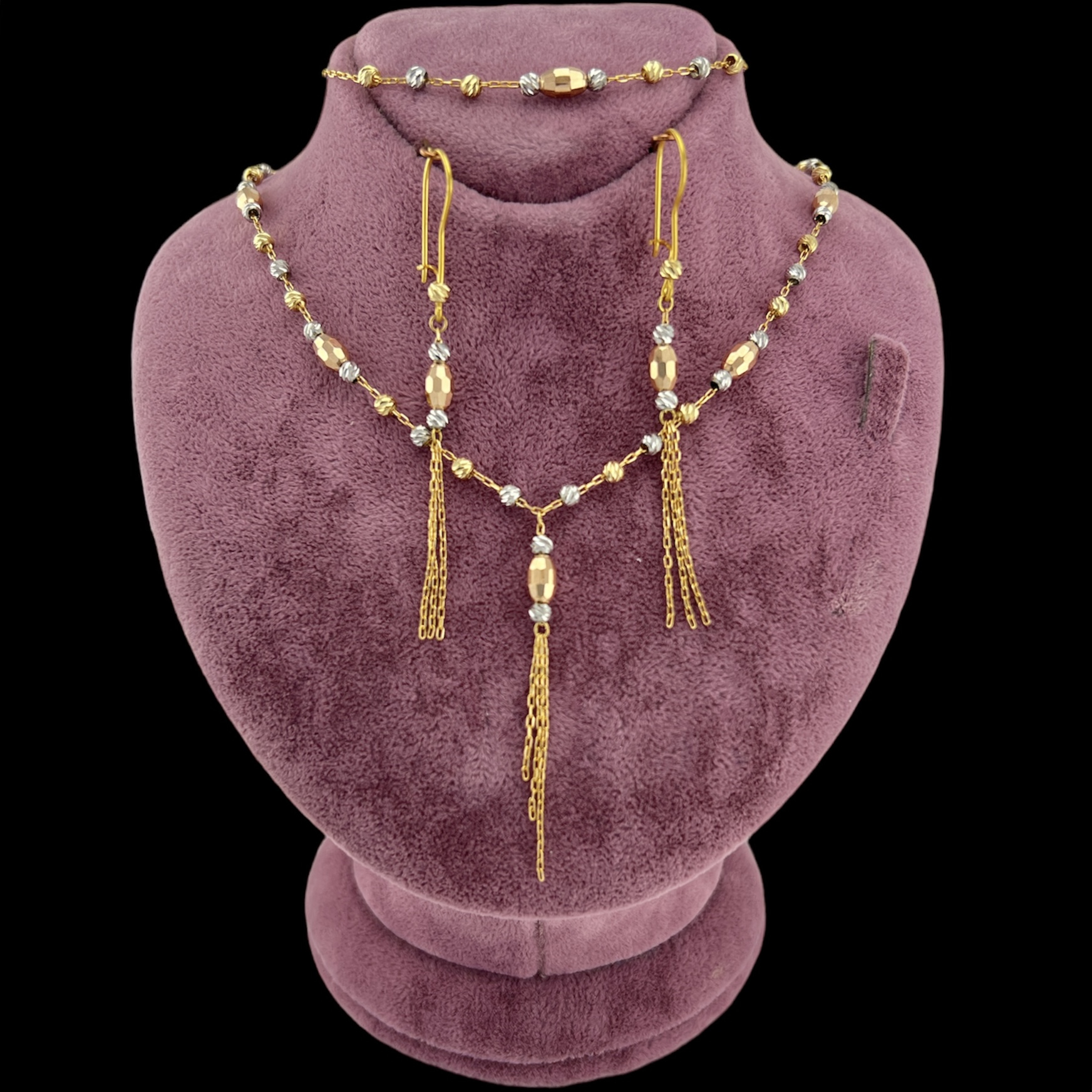 نیم ست طلا 18 عیار زنانه رضا زر مدل البرنادو