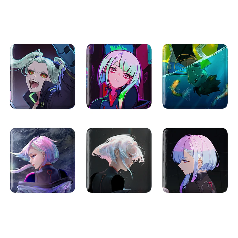 مگنت خندالو طرح انیمه سایبر پانک Cyberpunk کد 1372B مجموعه 6 عددی