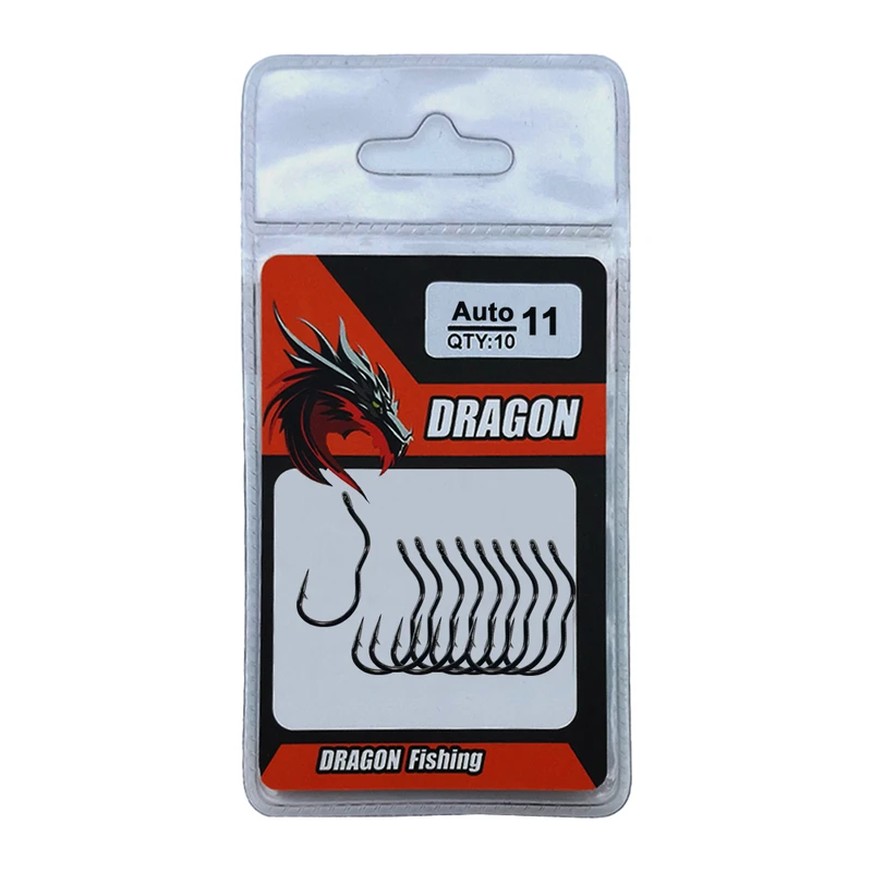 قلاب ماهیگیری  دراگون مدل Auto11 سایز 11 بسته 10 عددی