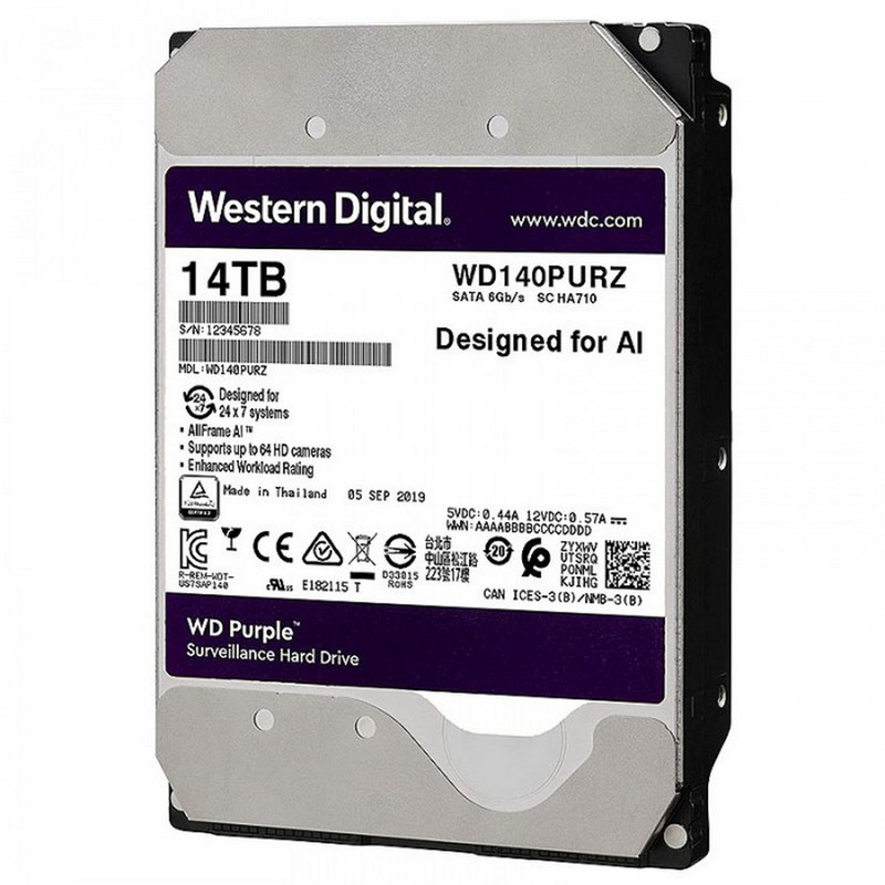 هارددیسک اینترنال وسترن دیجیتال مدل Purple WD140PURZ ظرفیت 14 ترابایت 1
