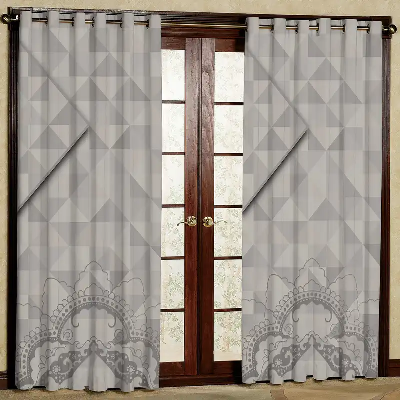 پرده مدل طرح دار مخمل پانچی کد 4143 سایز 200x140 سانتی متر