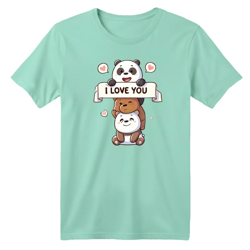 تی شرت آستین کوتاه بچگانه مدل سه خرس عاشق