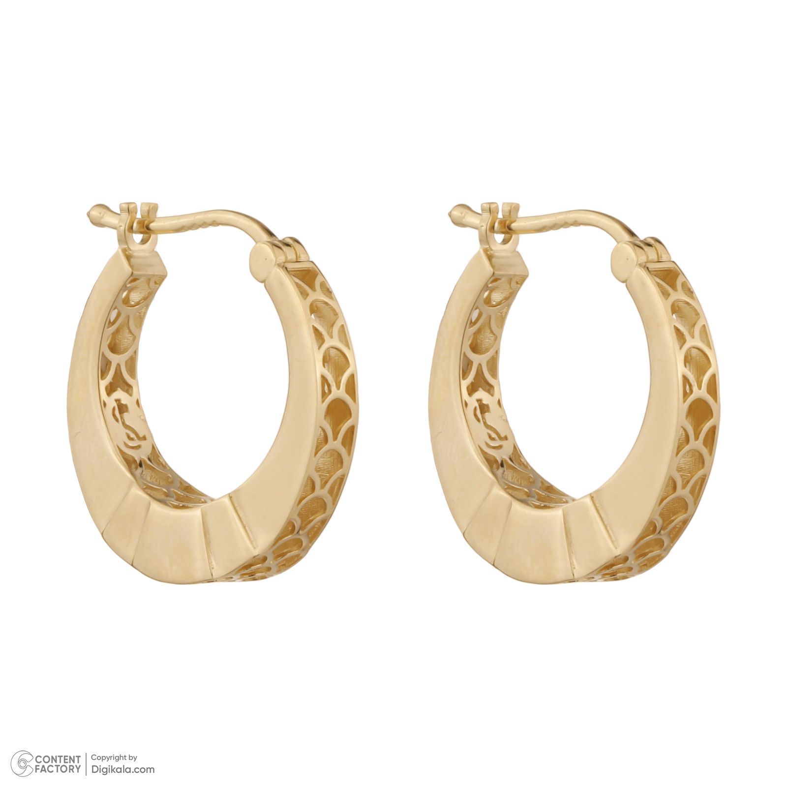 گوشواره طلا کم اجرت 18 عیار زنانه گلدم مدل E-2311015 -  - 4
