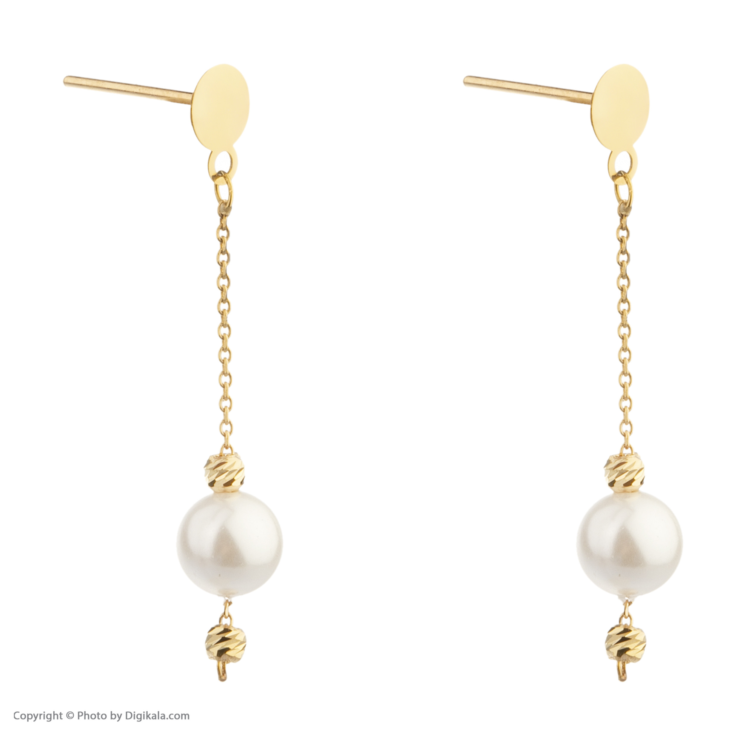 نیم ست طلا 18 عیار زنانه مایا ماهک مدل MS0624 طرح مروارید و گوی