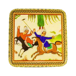 مسقطی ترکیبی جعبه فلزی مربع چوگان حلوا مسقطی لاری ترنج - 400 گرم