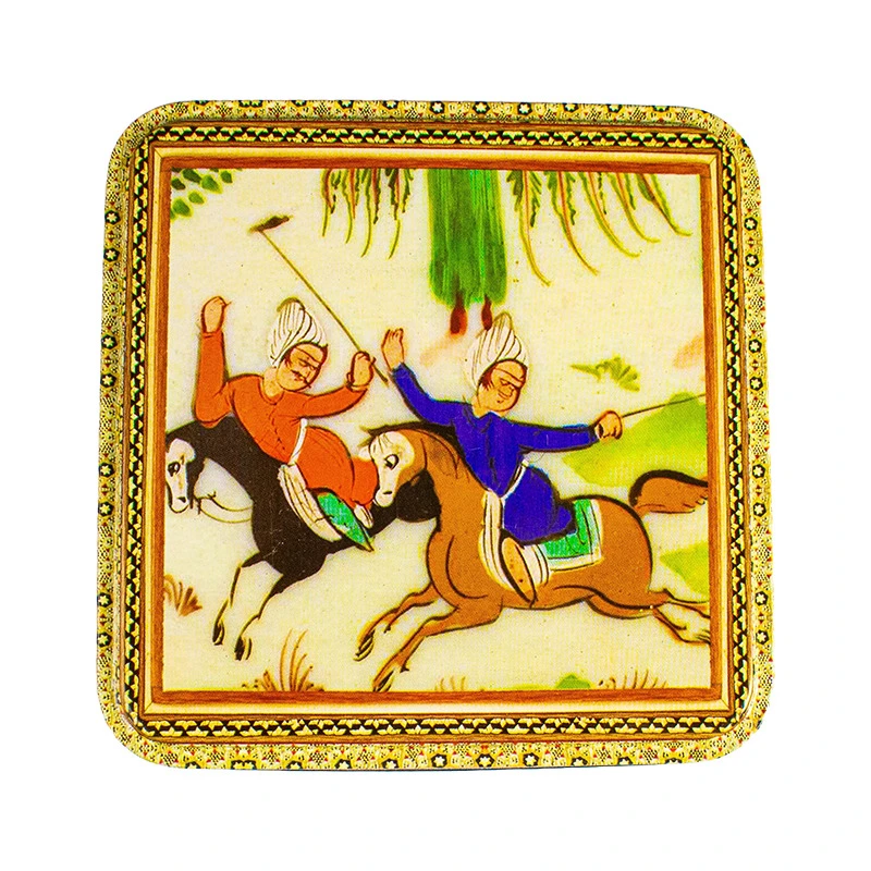 مسقطی ترکیبی جعبه فلزی مربع چوگان حلوا مسقطی لاری ترنج - 400 گرم