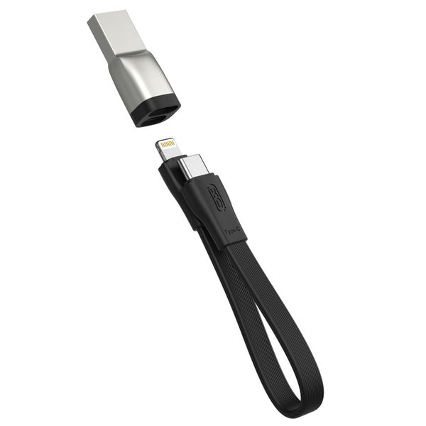 کابل تبدیل USB-C به لایتنینگ ایکس او مدل XQ-170B طول 0.2 متر به همراه مبدل USB به USB-C/لایتنینگ کابل تبدیل USB-C به لایتنینگ ایکس او مدل XQ-170B طول 0.2 متر به همراه مبدل USB به USB-C/لایتنینگ