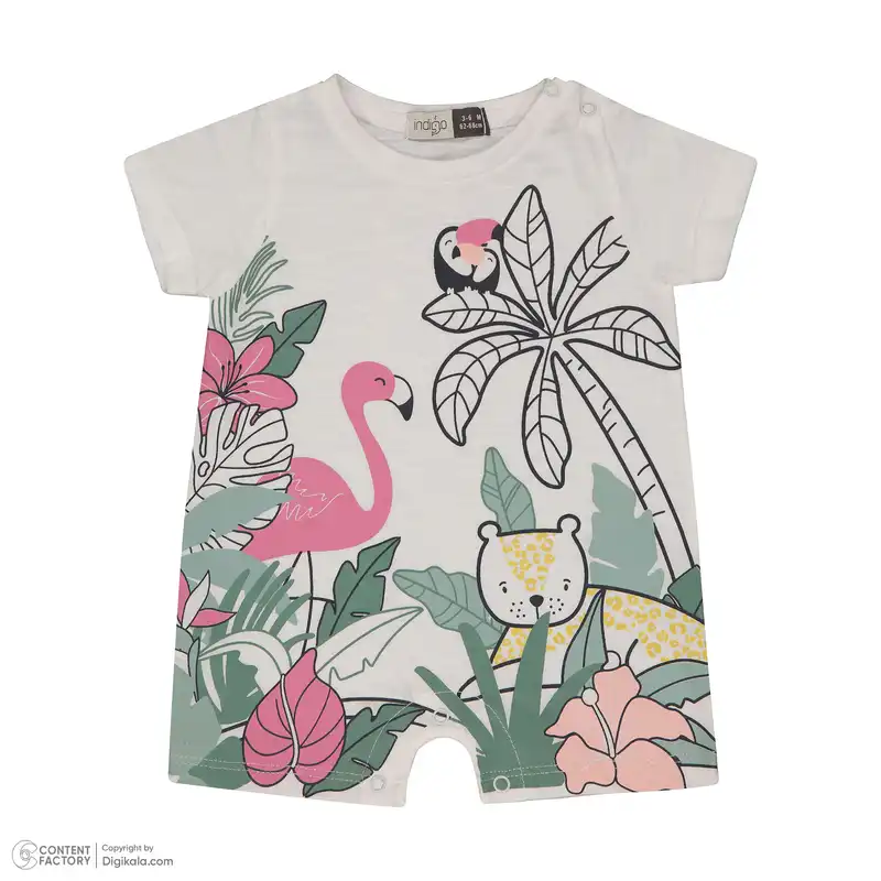 سرهمی نوزادی دخترانه ایندیگو مدل 421160 رنگ سفید