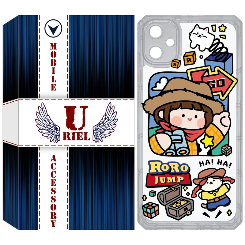 کاور یوریل مدل Clear کد 29 طرح دختر خوشحال مناسب برای گوشی موبایل سامسونگ Galaxy A05