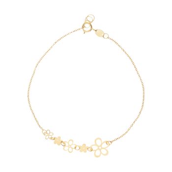 دستبند طلا زنانه مایا ماهک مدل MB1117 طرح شکوفه سیب