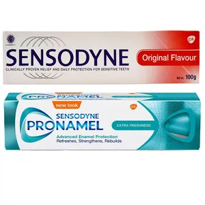 خمیر دندان سنسوداین مدل PRONAMEL Extra Fresh حجم 75 میلی لیتر به همراه خمیر دندان سنسوداین مدل ORGINAL FLAVOUR وزن 100 گرم