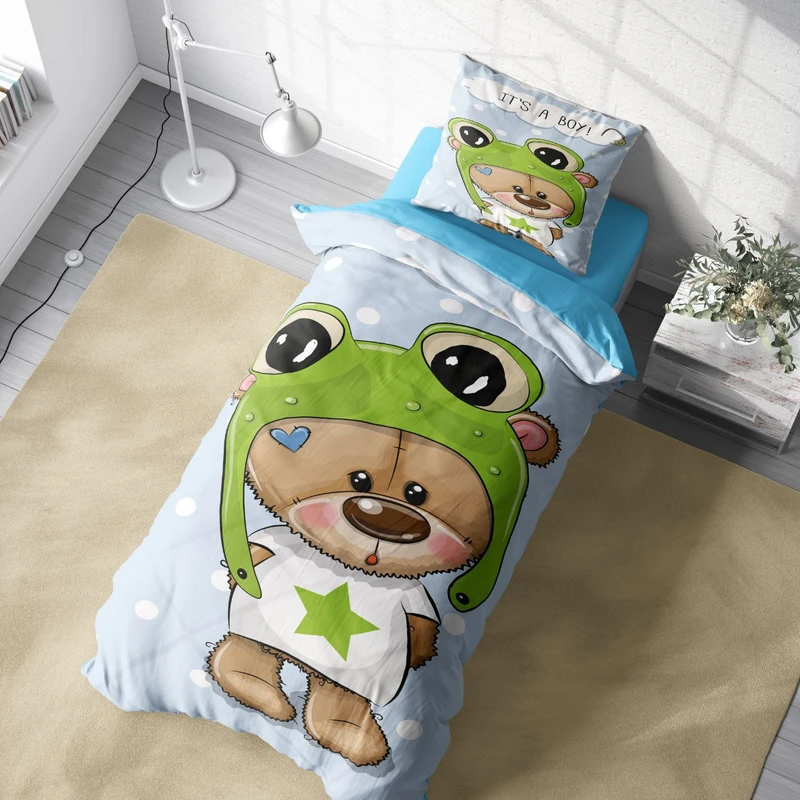 سرویس خواب 1 نفر 4 تکه مدل پسرانه خرسی کد 143