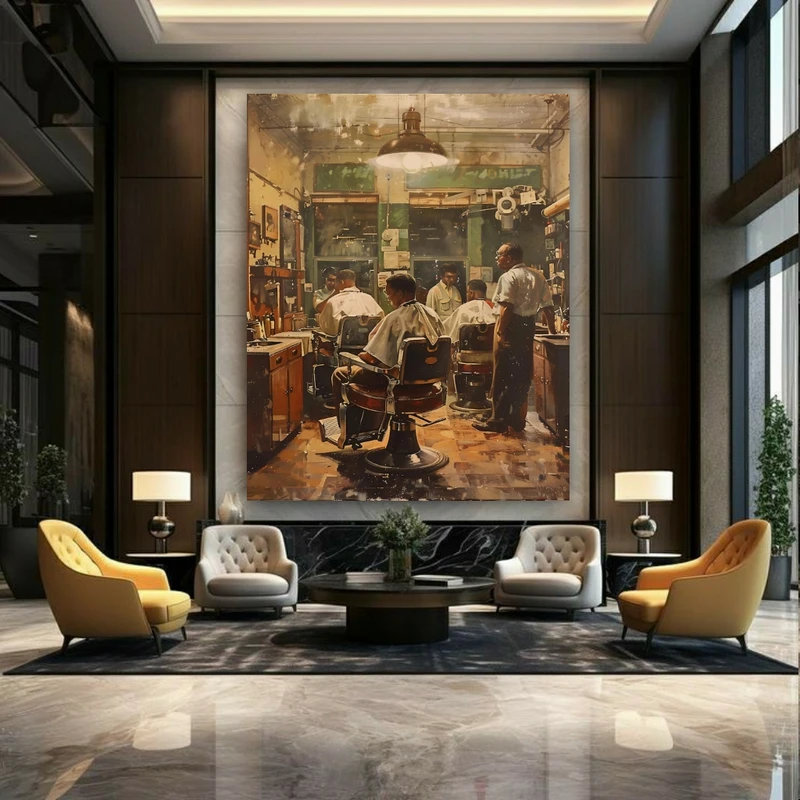 تابلو بوم طرح مخمل سالن آرایشگاه مدل قدیمی کد GR1892