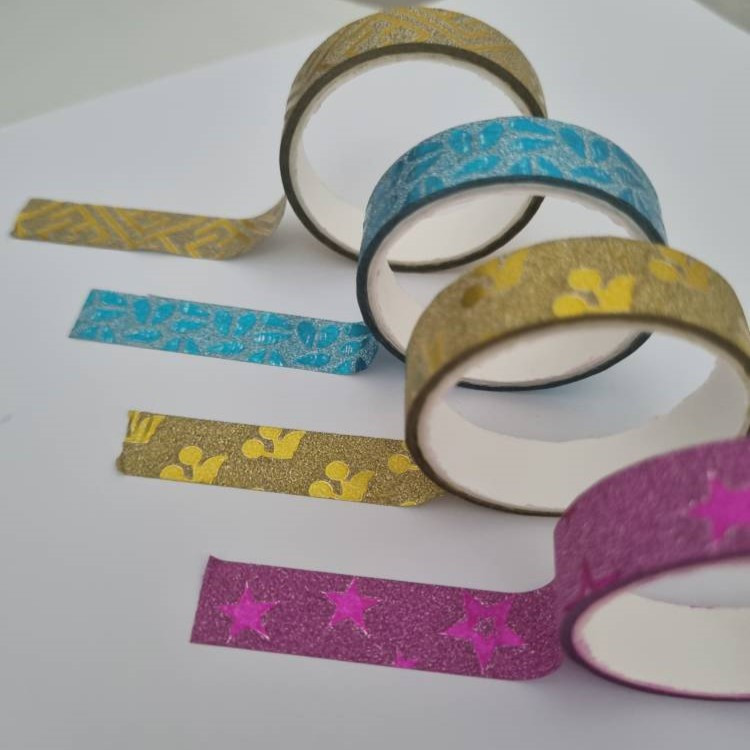 چسب نواری مدل اکلیلی طرح دار عرض 1.1 سانتی متر بسته 4 عددی