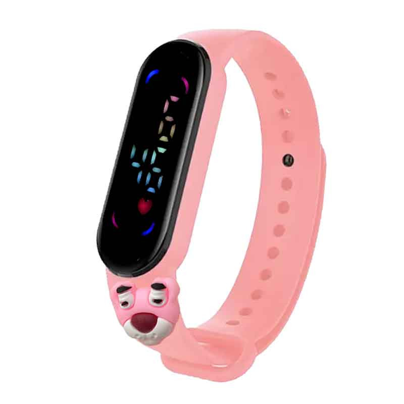 ساعت مچی دیجیتال مدل مسیر طرح پلنگ صورتی