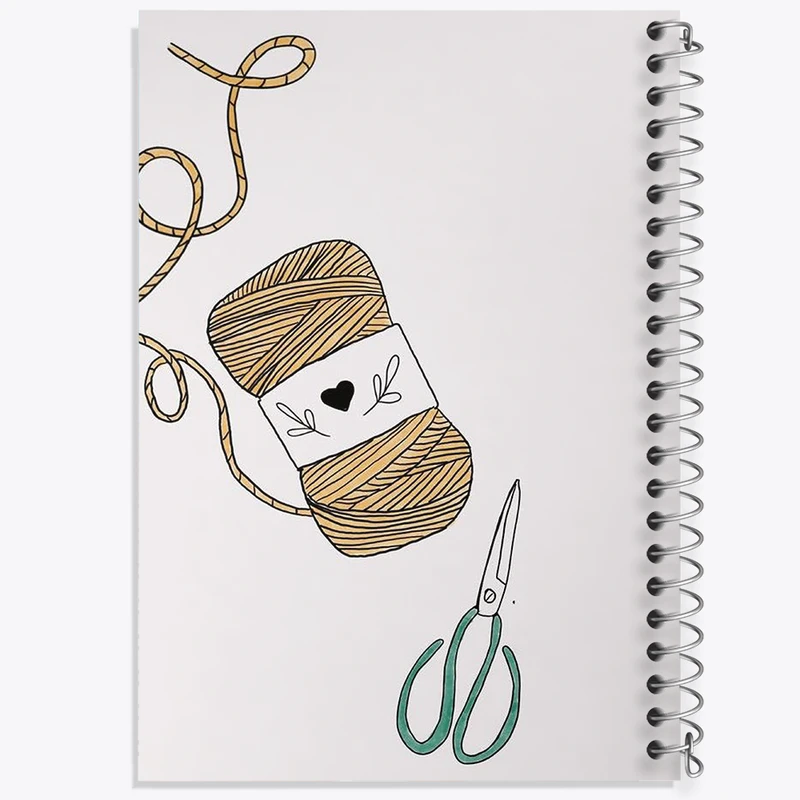 دفتر شطرنجی 50 برگ خندالو طرح کاموا و قیچی کد N2014