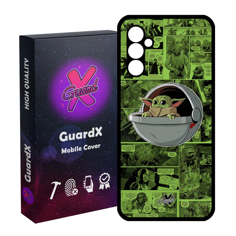 کاور گارد ایکس طرح Baby Yoda مدل Glass10477 مناسب برای گوشی موبایل سامسونگ Galaxy A24/A24 4G/M34 5G