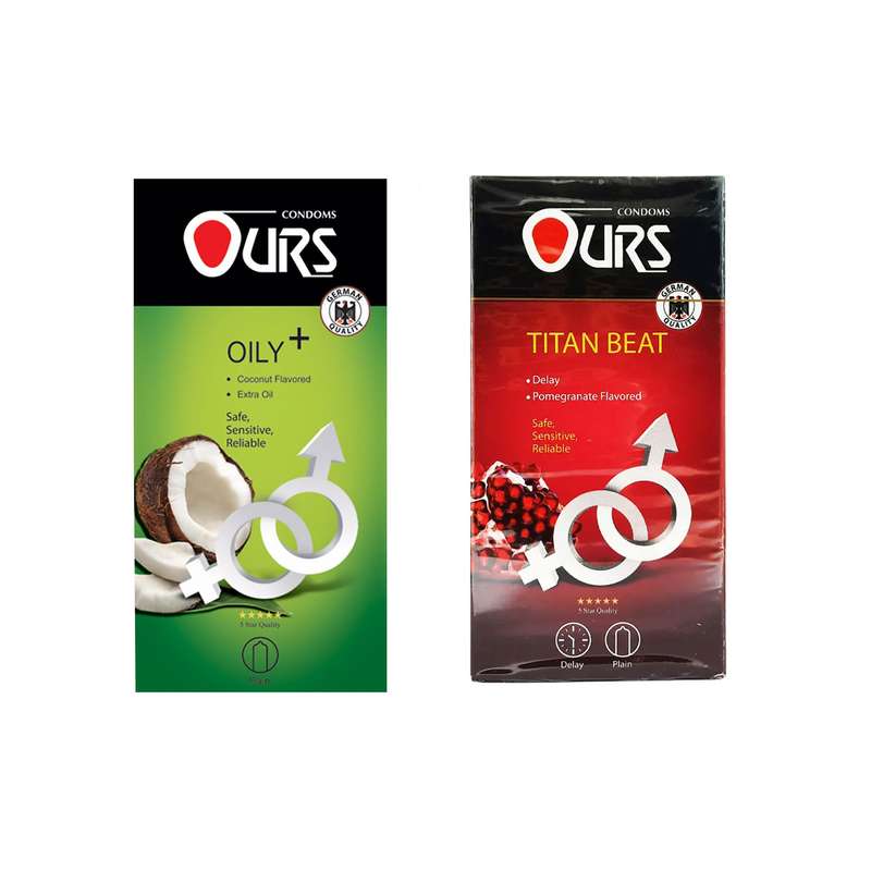 کاندوم اورز مدل Oily Plus/Titan مجموعه 2 عددی