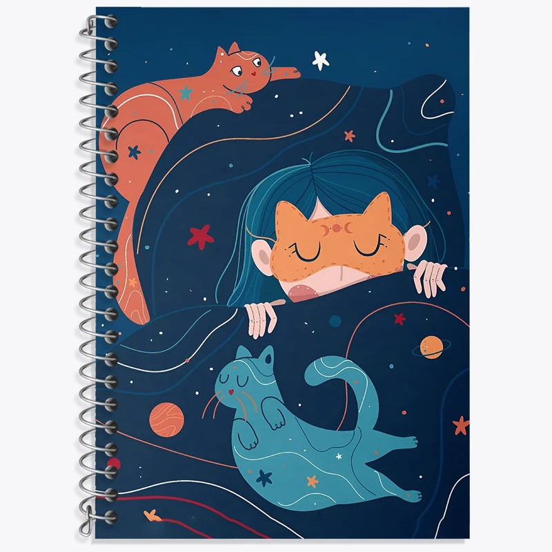 دفتر لغت 50 برگ خندالو طرح دختر و گربه کد N4714