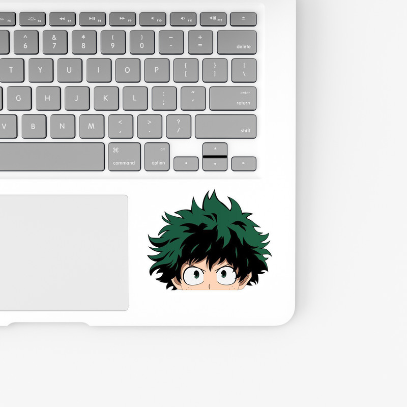 استیکر لپ تاپ و موبایل بووم طرح انیمه My Hero Academy مدل کله Deku کد BG33