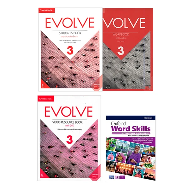 کتاب Evolve 3 و Oxford Word Skills Intermediate 2nd اثر جمعی از نویسندگان انتشارات دانشگاه کمبریج 4 جلدی