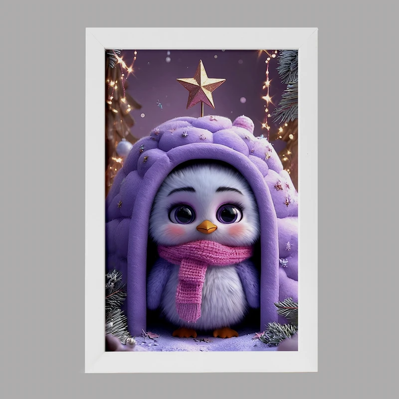 تابلو خندالو مدل جوجه کیوت کریسمسی کد F8120