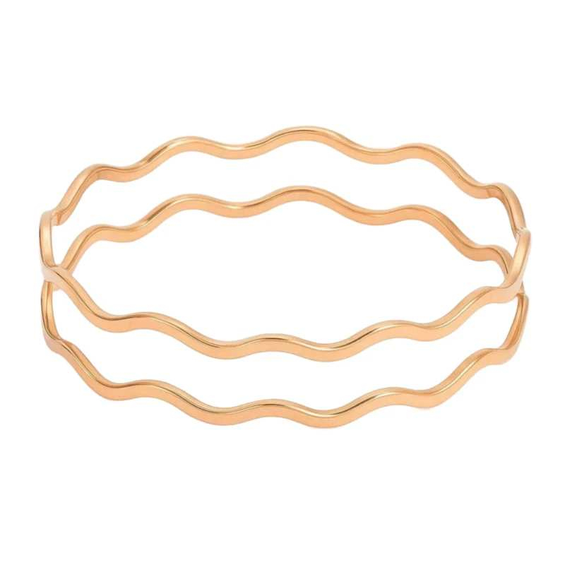 النگو طلا کم اجرت 18 عیار زنانه طلای کامک مدل زیگزاگ سایز 2 بسته دو عددی