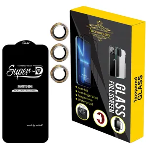 محافظ لنز دوربین اکسسوری سیتی مدل RINGSD مناسب برای گوشی موبایل اپل iPhone 13 Pro به همراه محافظ صفحه نمایش