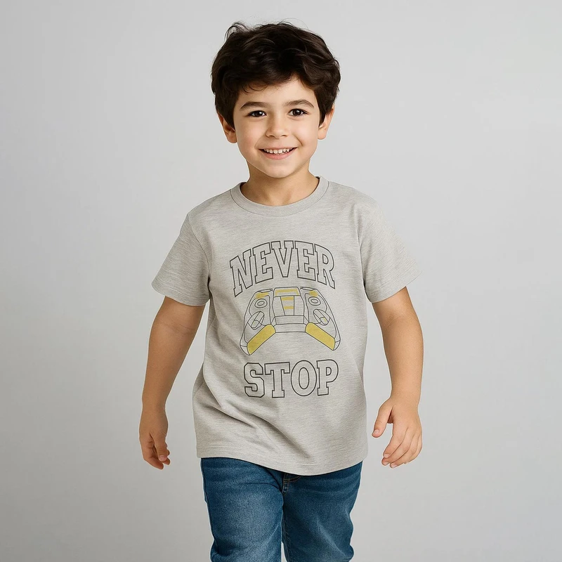 تی شرت آستین کوتاه پسرانه فیورلا مدل never stop کد 45061