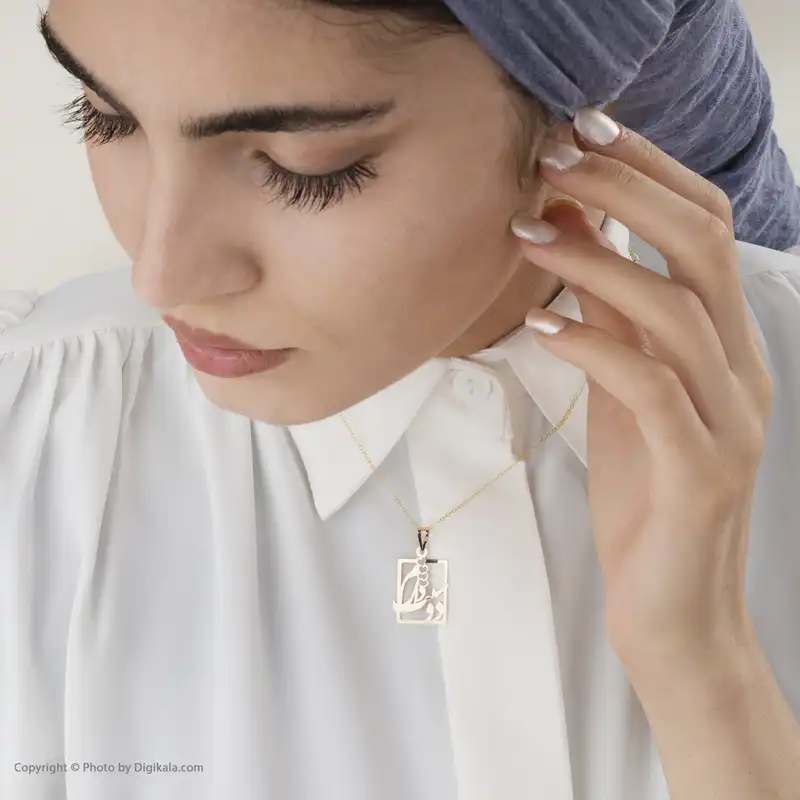 گردنبند طلا 18 عیار زنانه کاپانی طرح دوستت دارم کد KN037