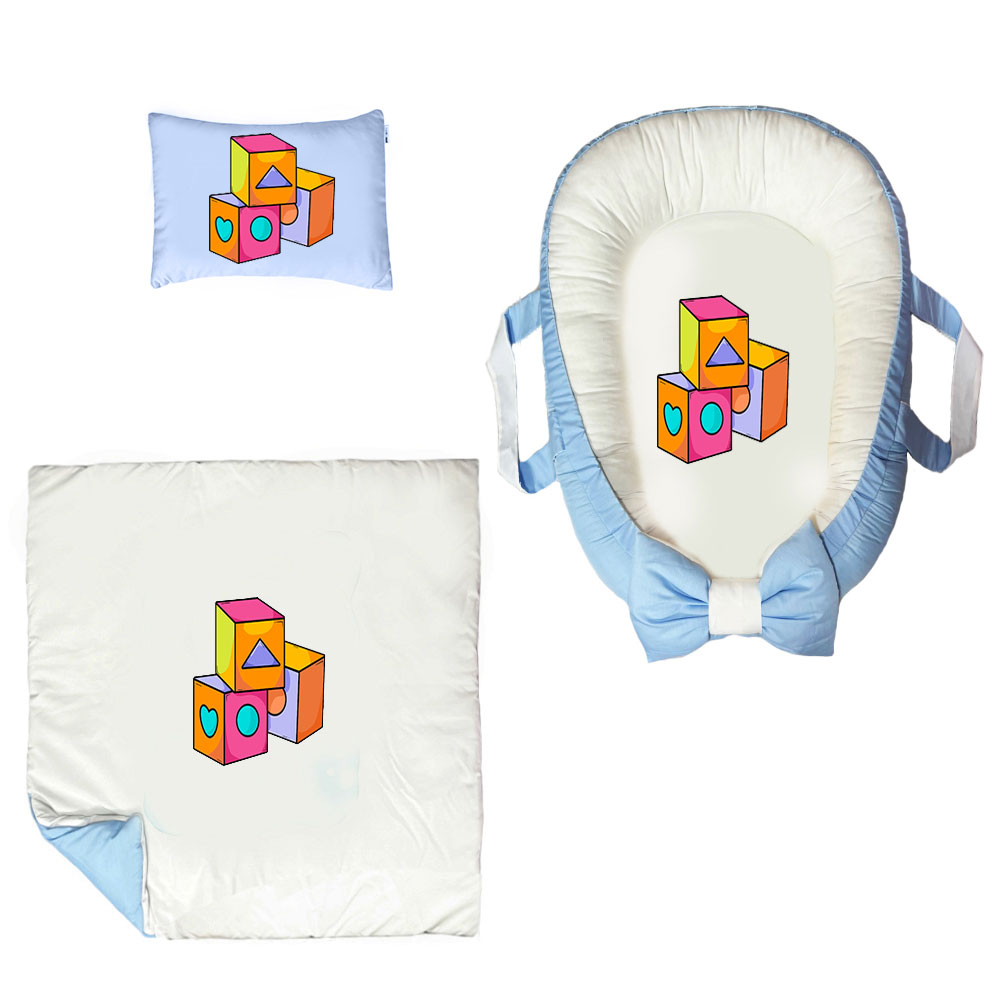 سرویس خواب سه تکه نوزاد ناریکو مدل گارد محافظ دار طرح اسباب بازی کد 0452