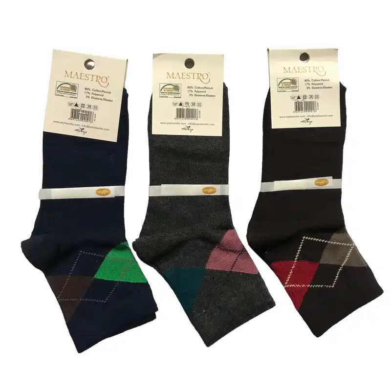 جوراب ساق کوتاه زنانه مدل mzn مجموعه 3 عددی