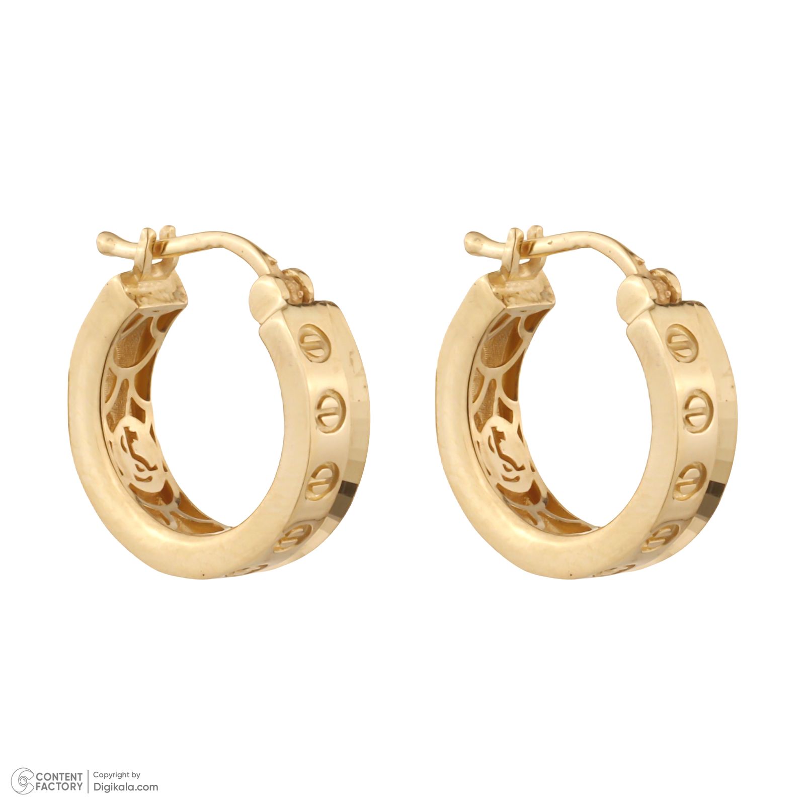گوشواره طلا کم اجرت 18 عیار زنانه گلدم مدل E-2311007 -  - 5