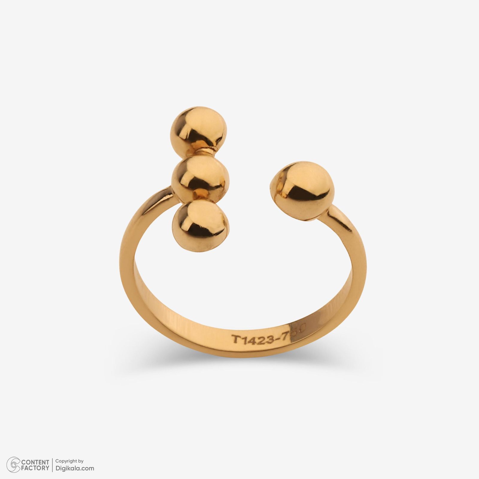 انگشتر طلا 18 عیار زنانه حافا گلد مدل گوی کد r011 سایز 53 -  - 7