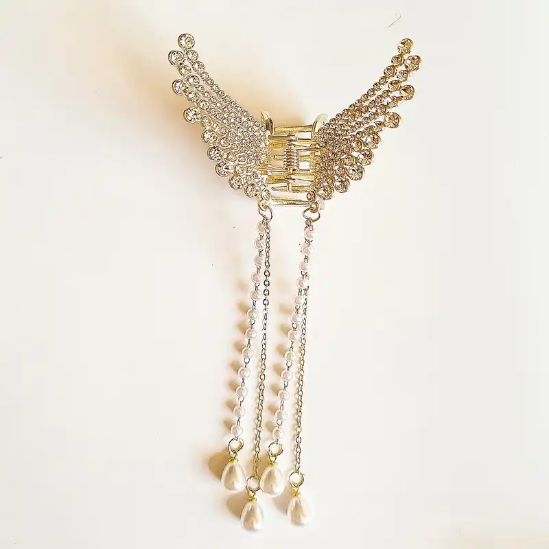 کلیپس مو زنانه مدل بال فرشته نگین‌دار مجلسی کد brg 300