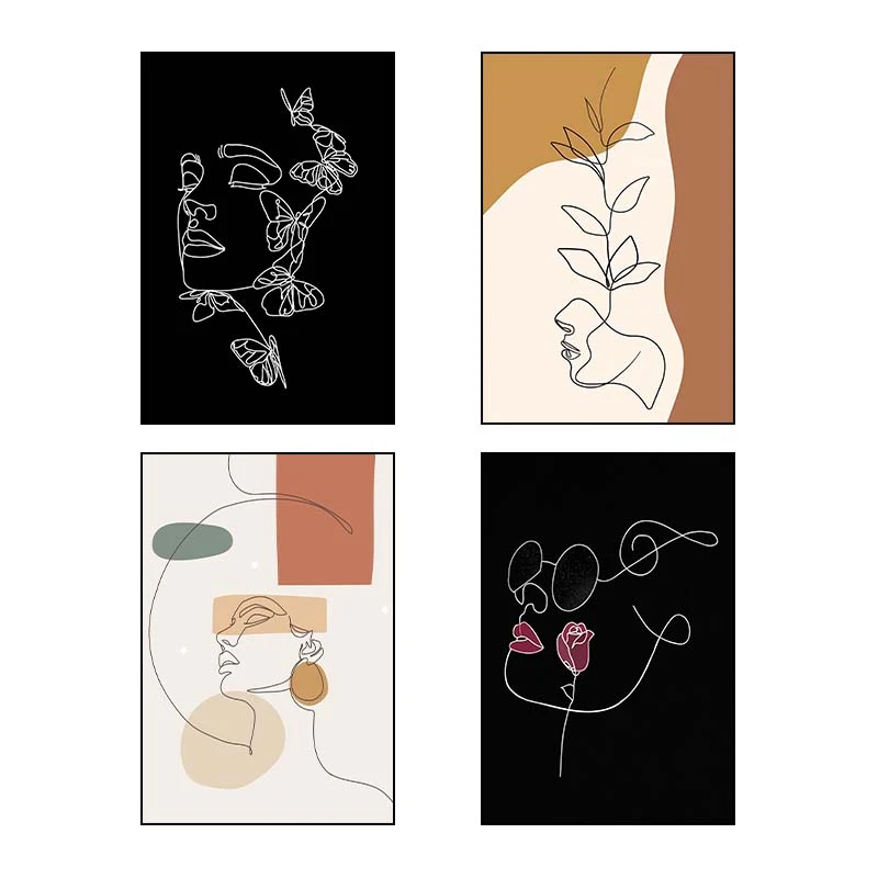  تابلو شاسي کارنيکا طرح مینیمال کد 71569 مجموعه 4 عددی