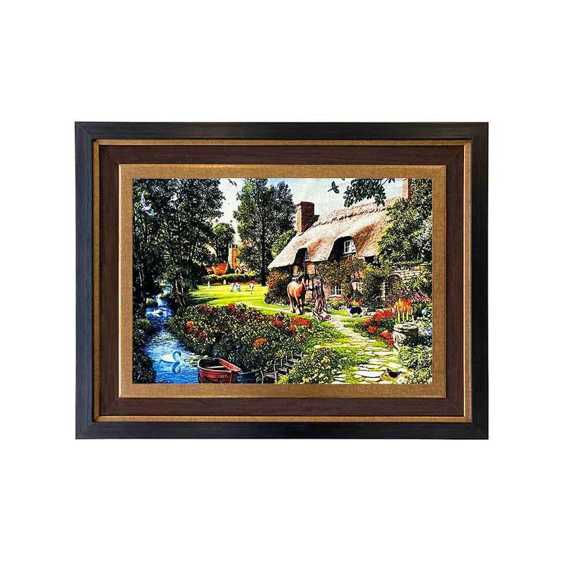 تابلو فرش ماشینی مدل روستا کد 8744