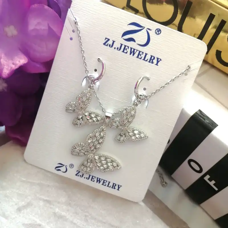 نیم ست زنانه زد جی جولری مدل پروانه کد zj2505