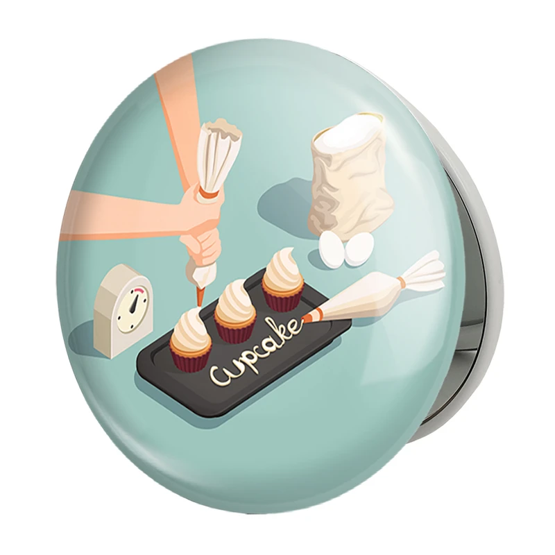 آینه جیبی خندالو طرح کیک و شیرینی پزی مدل تاشو کد 36666