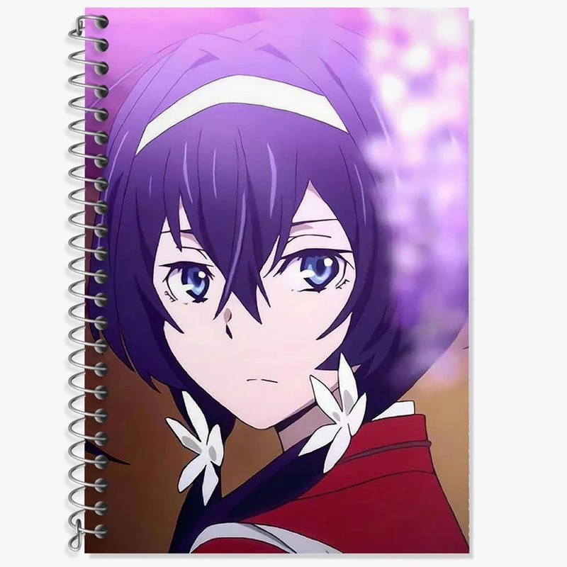 دفتر زبان 50 برگ خندالو مدل دو خط طرح کیوکا ایزومی انیمه سگ های ولگرد بانگو کد 15652