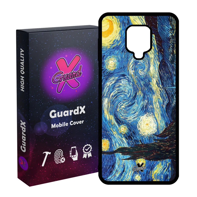کاور گارد ایکس طرح Starry Night مدل Glass10110 مناسب برای گوشی موبایل شیائومی Redmi Note 9S / Note 9 Pro / Note 9 Pro Max