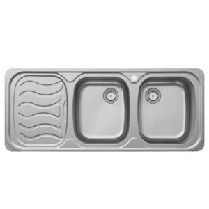 سینک ظرفشویی استیل توکار دو لگنه پلی استیل مدل 86