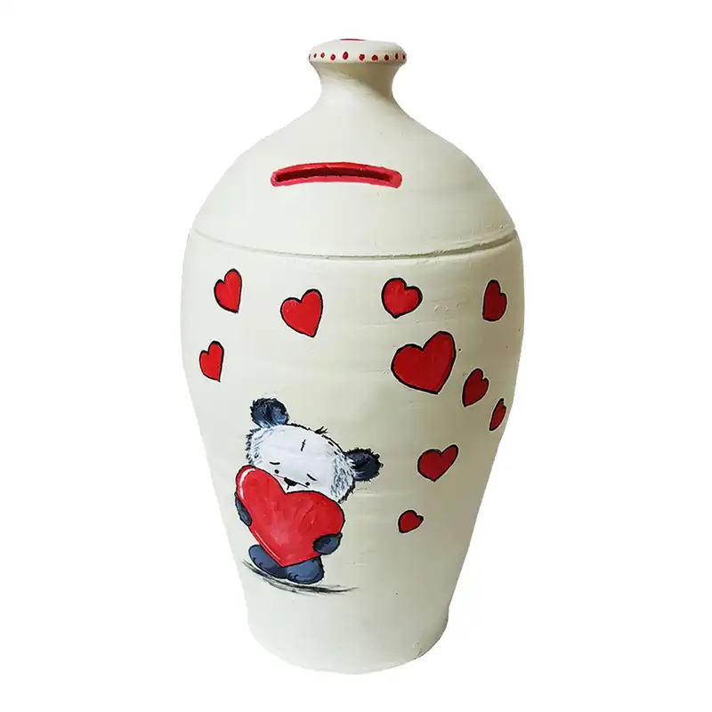 قلک سفالی مدل خرس قلبی  RO-03