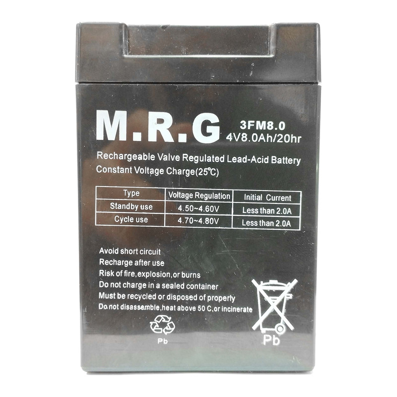باتری سیلد اسید 4 ولت 8 آمپر ساعت ام آر جی مدل KSRE-4V-8A