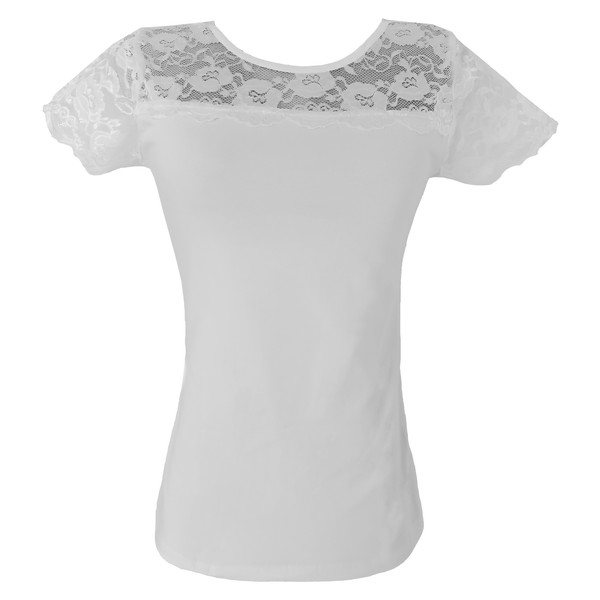 تی شرت آستین کوتاه زنانه پلکان مدل 2266 رنگ سفید